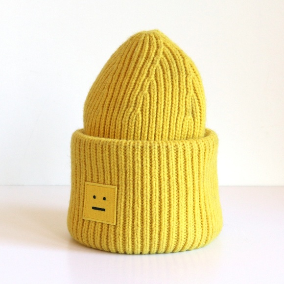 acne beanie yellow